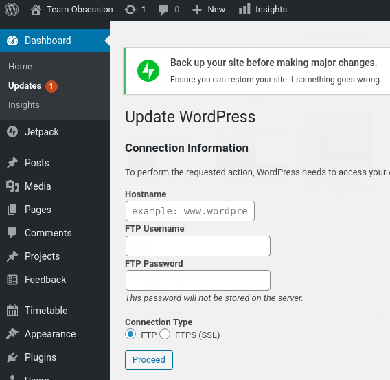 When WordPress 5.5 upgrade asks for FTP access ...
